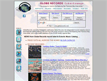 Tablet Screenshot of globerecords.com